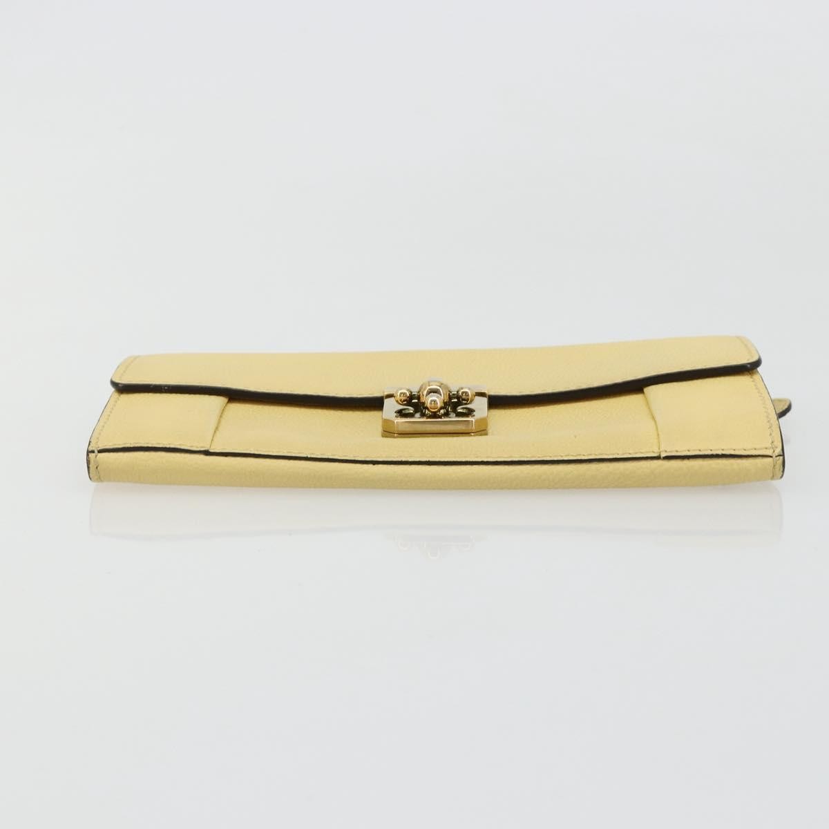 Chloe Marcie Continental Leather Yellow Leather Wallets Accessory (Pre-Owned)