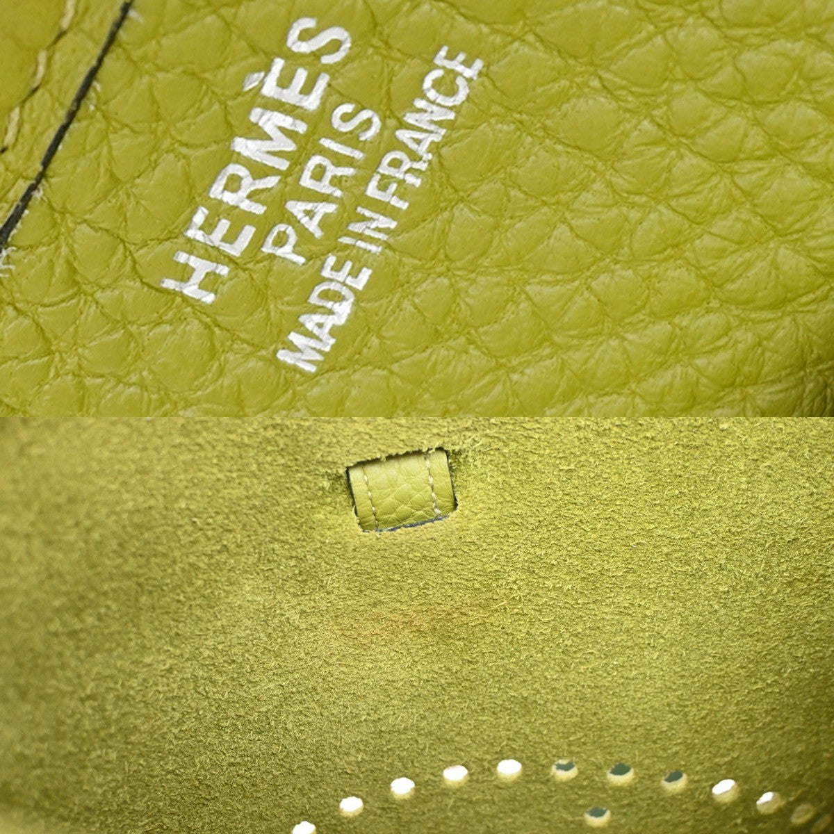 Hermes Evelyne Bag Gen Ii Clemence Green Leather Handbag (Pre-Owned)
