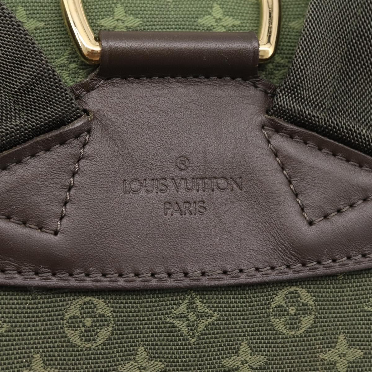 Louis Vuitton Vintage Montsouris Mini Lin Khaki Canvas Backpack Bag (Pre-Owned)