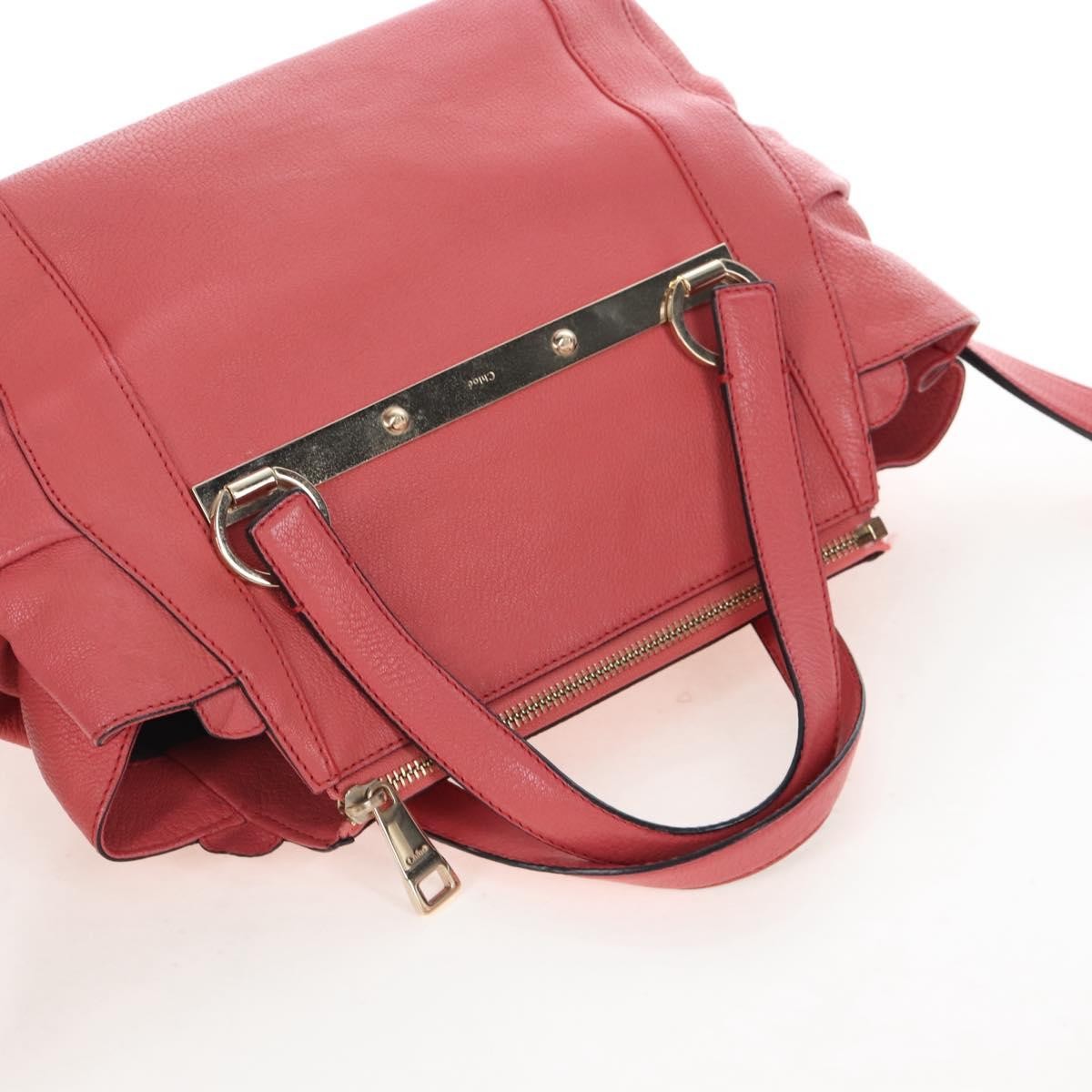 Chloe Bridget Convertible Satchel Leather Pink Leather Handbag (Pre-Owned)