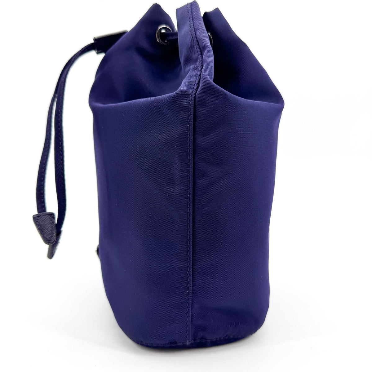 Prada Drawstring Wristlet Bucket Tessuto Navy Nylon Handbag (Pre-Owned)