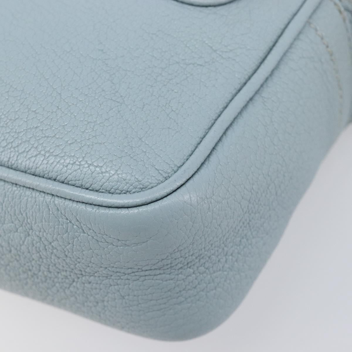 Miu Miu Madras Zip Pocket Leather Blue Leather Crossbody Bag Bag (Pre-Owned)
