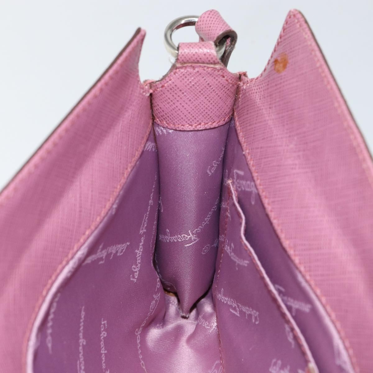 Salvatore Ferragamo Gancini Leather Pink Leather Clutche & Pouche Bag (Pre-Owned)