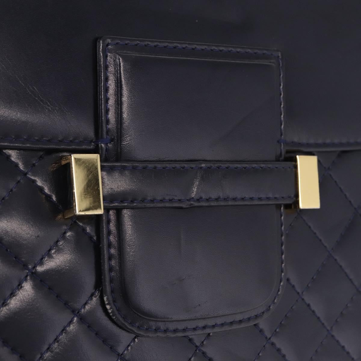 Saint Laurent Vintage Shoulder Bag Leather Navy Leather Shoulder Bag Bag (Pre-Owned)