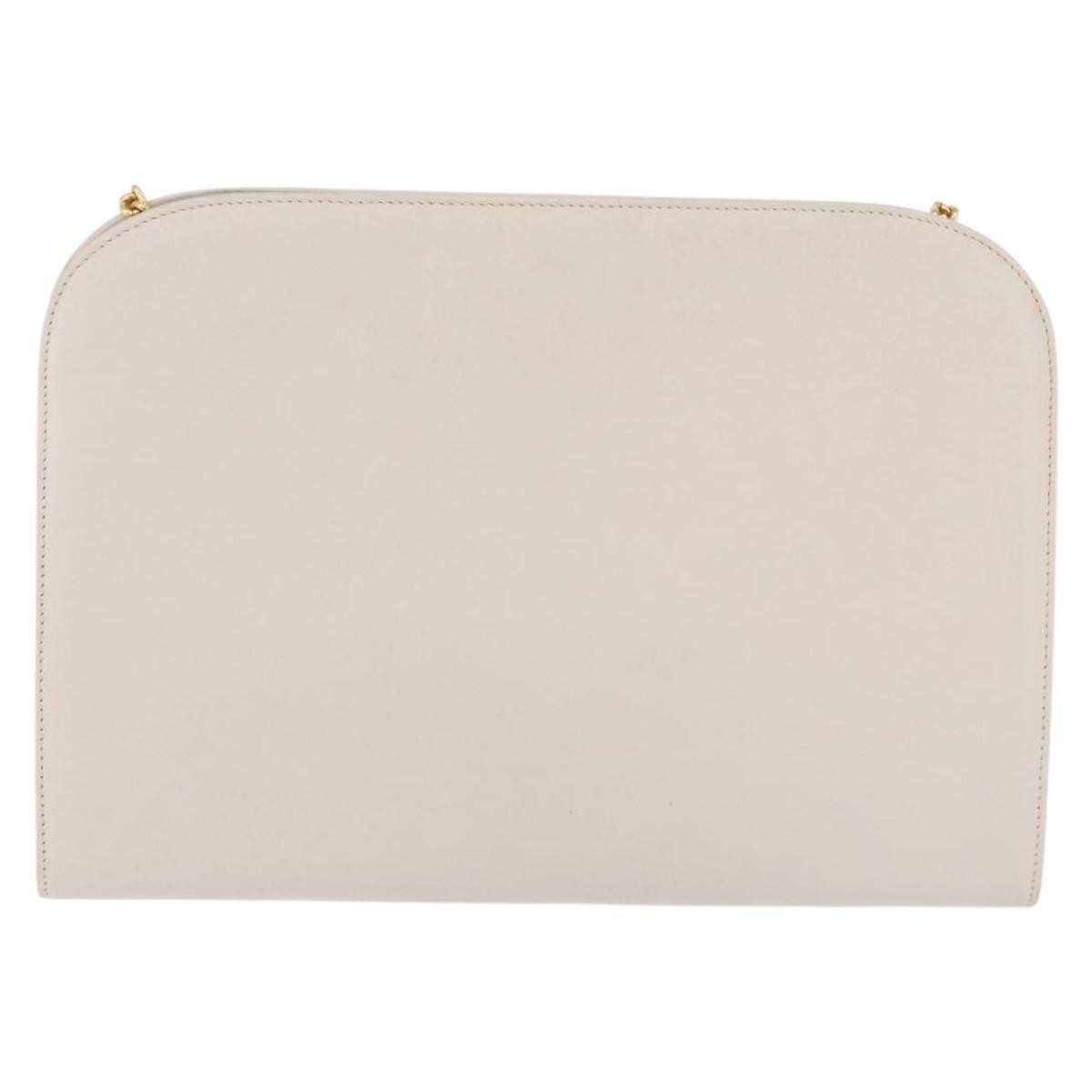 Salvatore Ferragamo Vintage Gancini Chain Leather White Leather Shoulder Bag Bag (Pre-Owned)