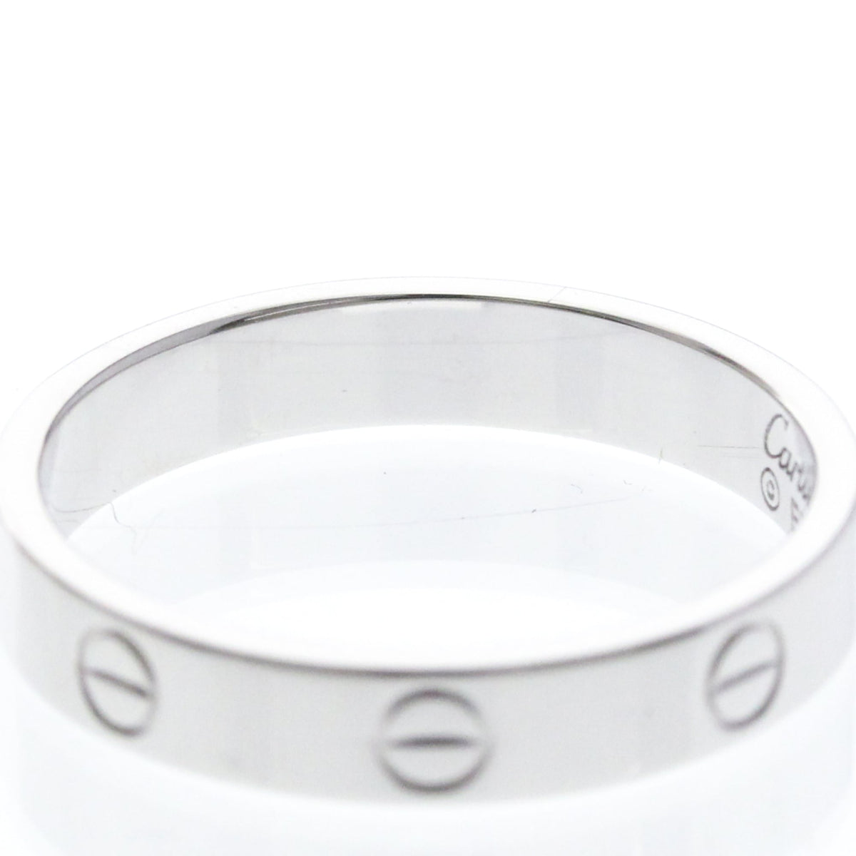 Cartier Love Wedding Band 18K White Gold Silver White_Gold Ring Jewelry (Pre-Owned)