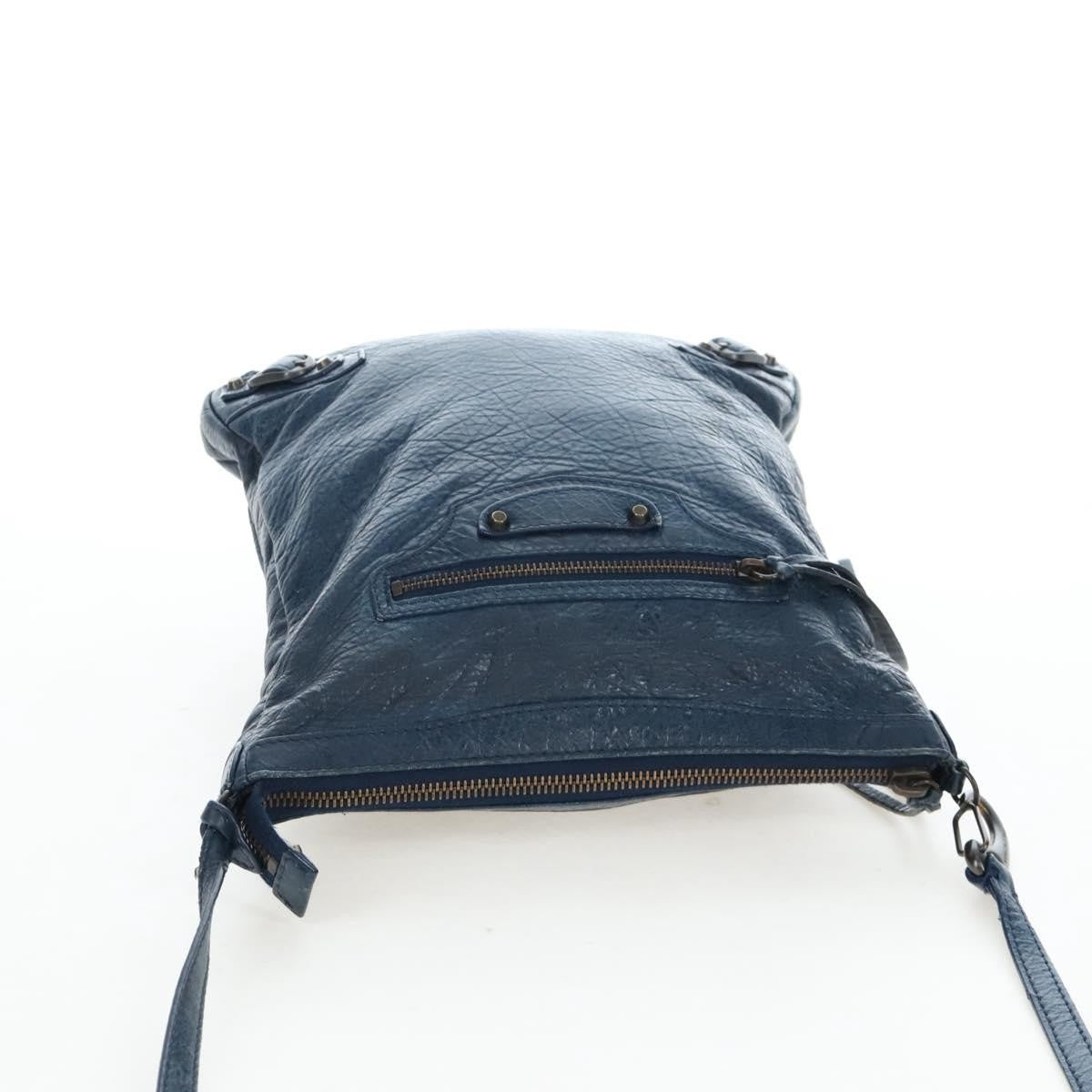 Balenciaga Flat Crossbody Classic Studs Leather Navy Leather Crossbody Bag Bag (Pre-Owned)