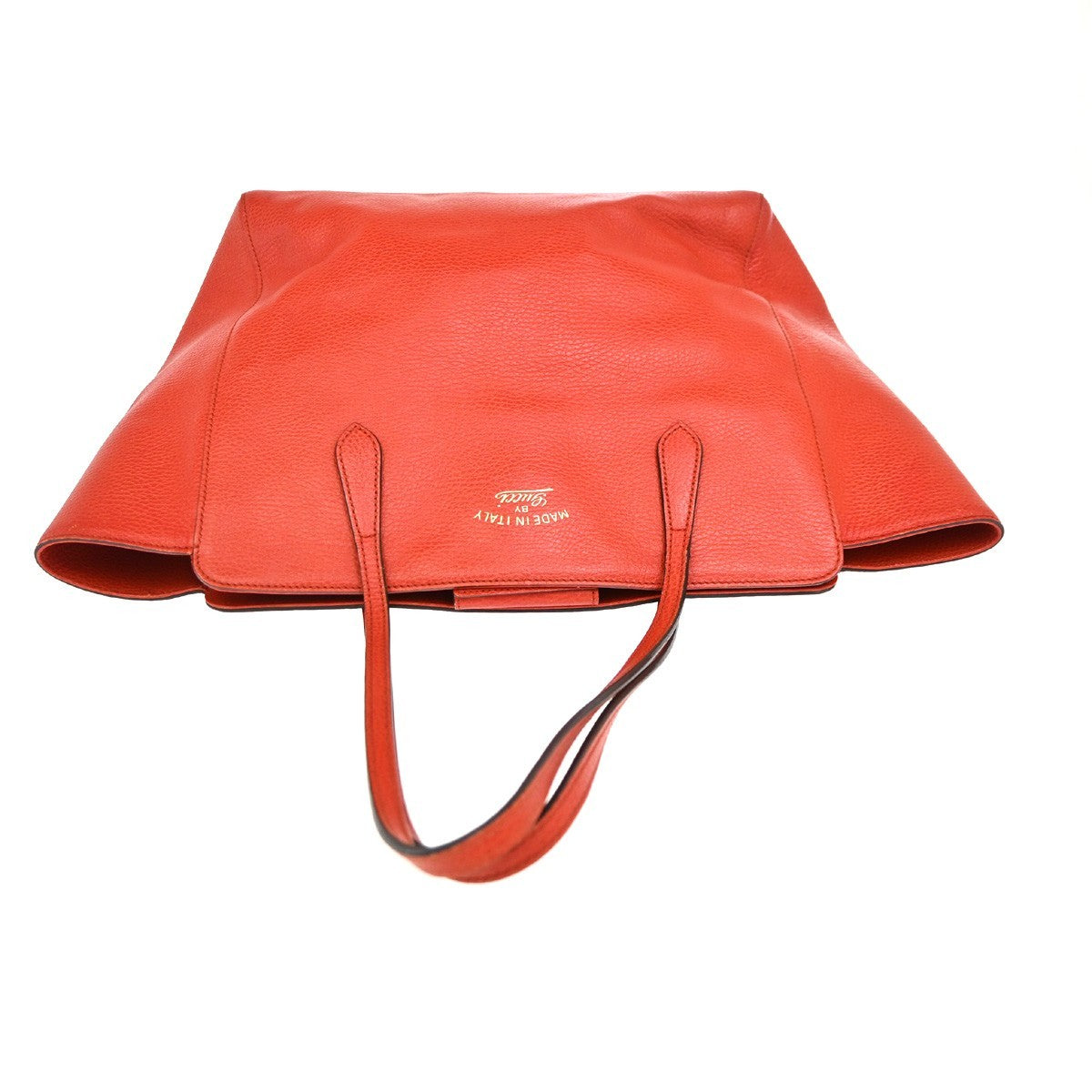 Gucci Swing Tote Leather Red Leather Tote Bag Bag (Pre-Owned)