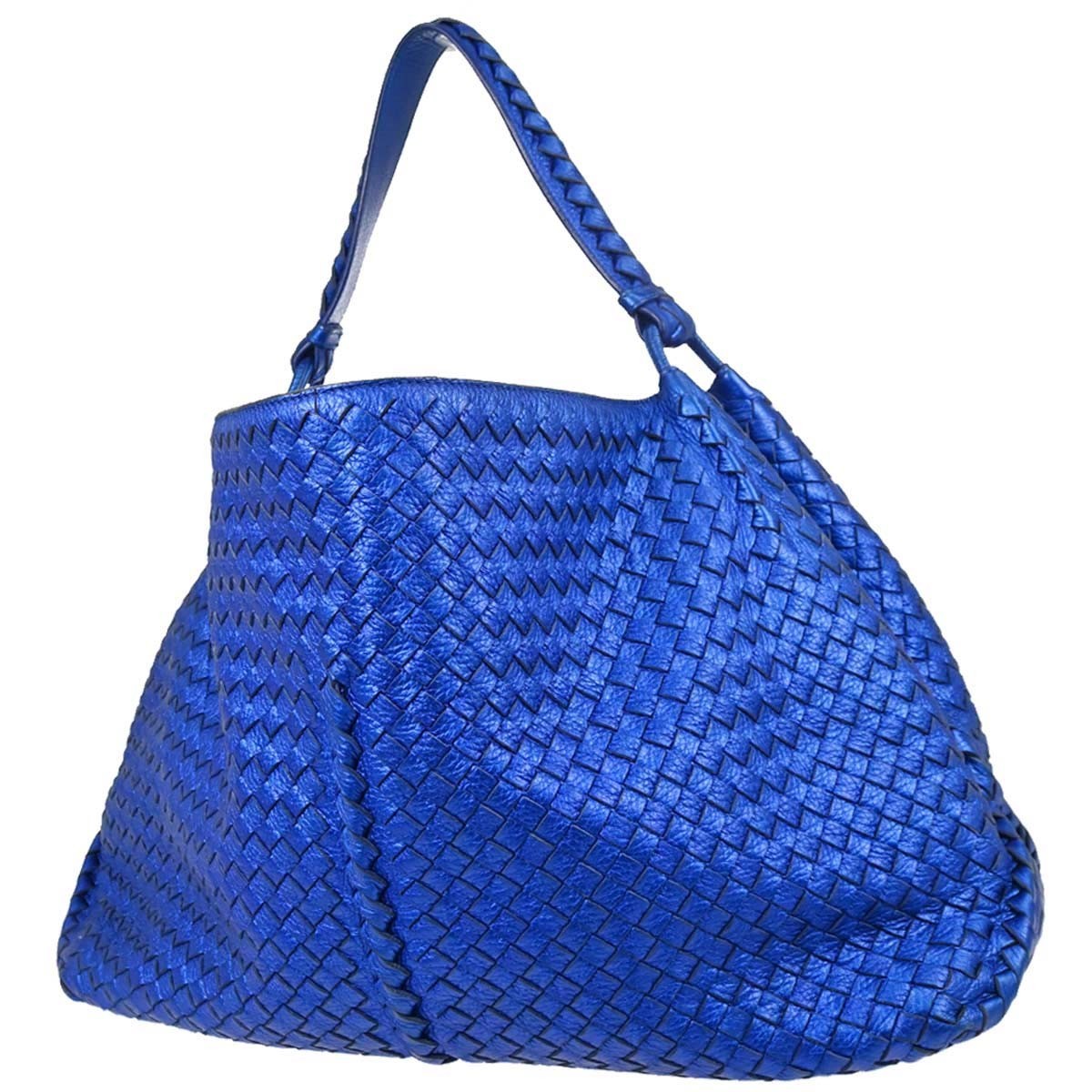 Bottega Veneta Intrecciato Handbag Intrecciato Metallic Leather Handbag (Pre-Owned)