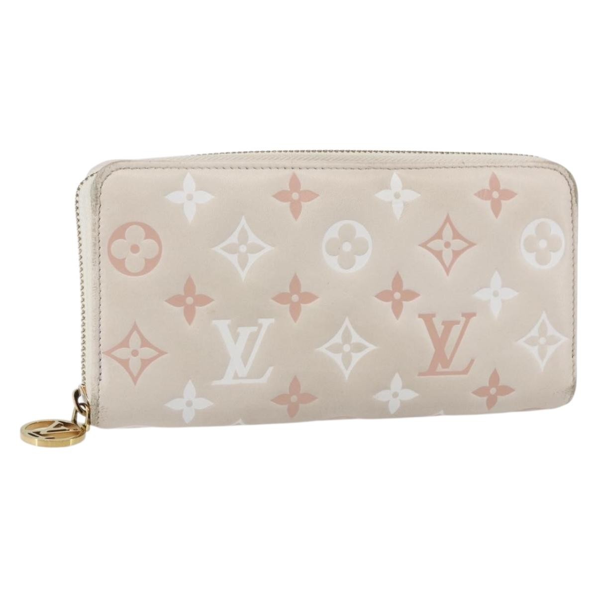 Louis Vuitton Coussin Zippy Monogram Embossed Lambskin Pink Canvas Wallets Accessory (Pre-Owned)