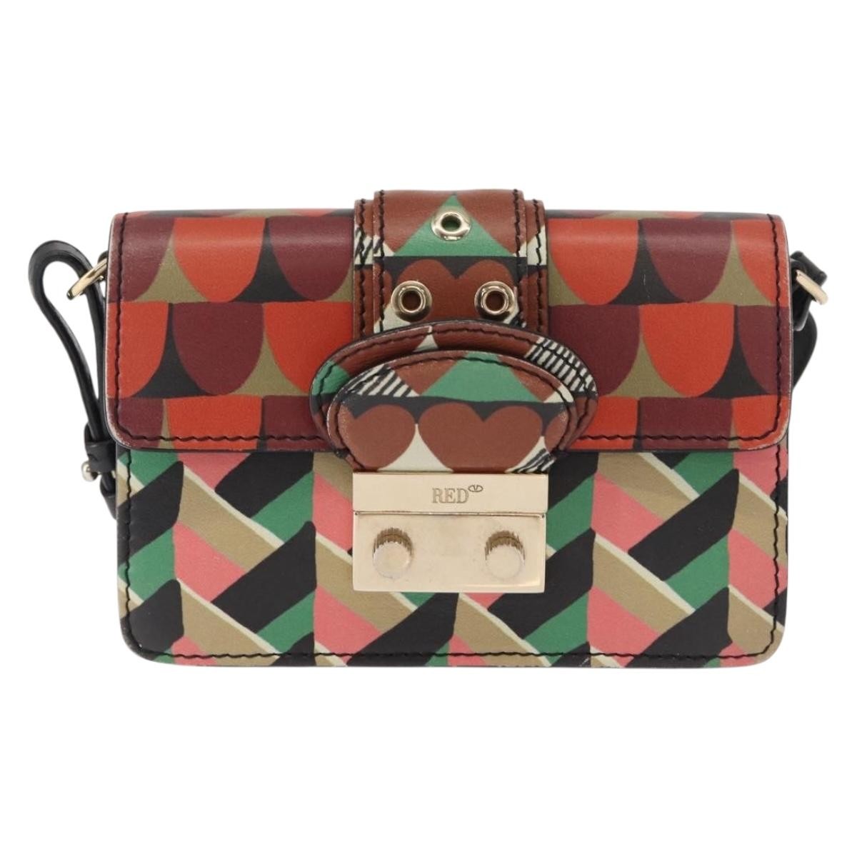 Valentino Garavani Glam Lock Printed Leather Multicolour Leather Shoulder Bag Bag (Pre-Owned)