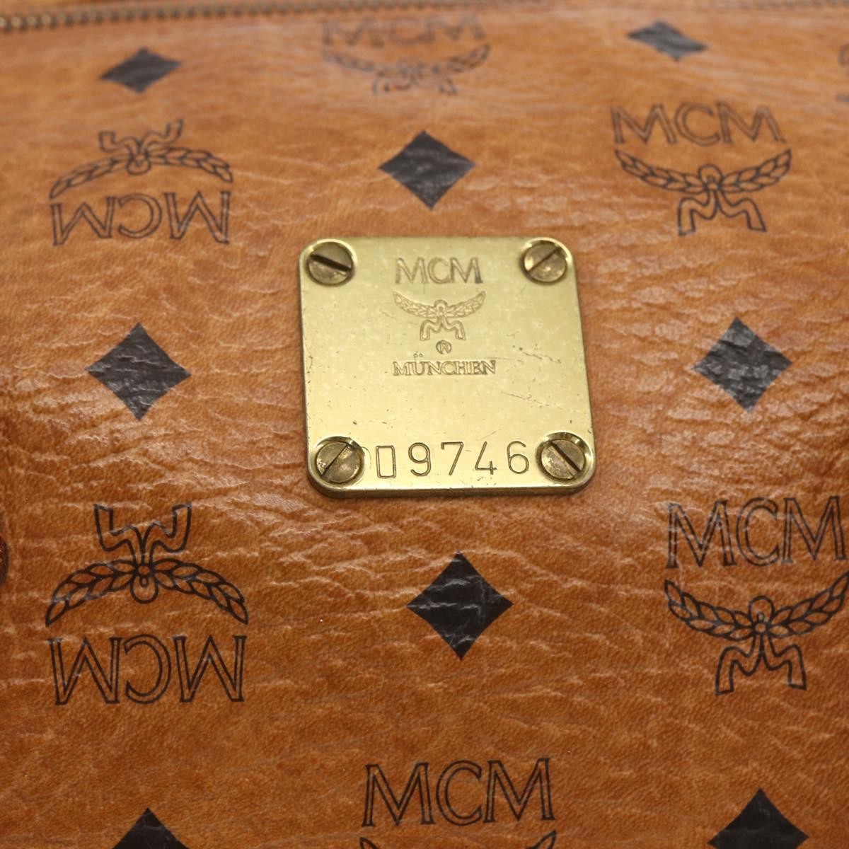 MCM Visetos Logogramme Canvas And Leather Brown Canvas Travel Bag Bag (Pre-Owned)