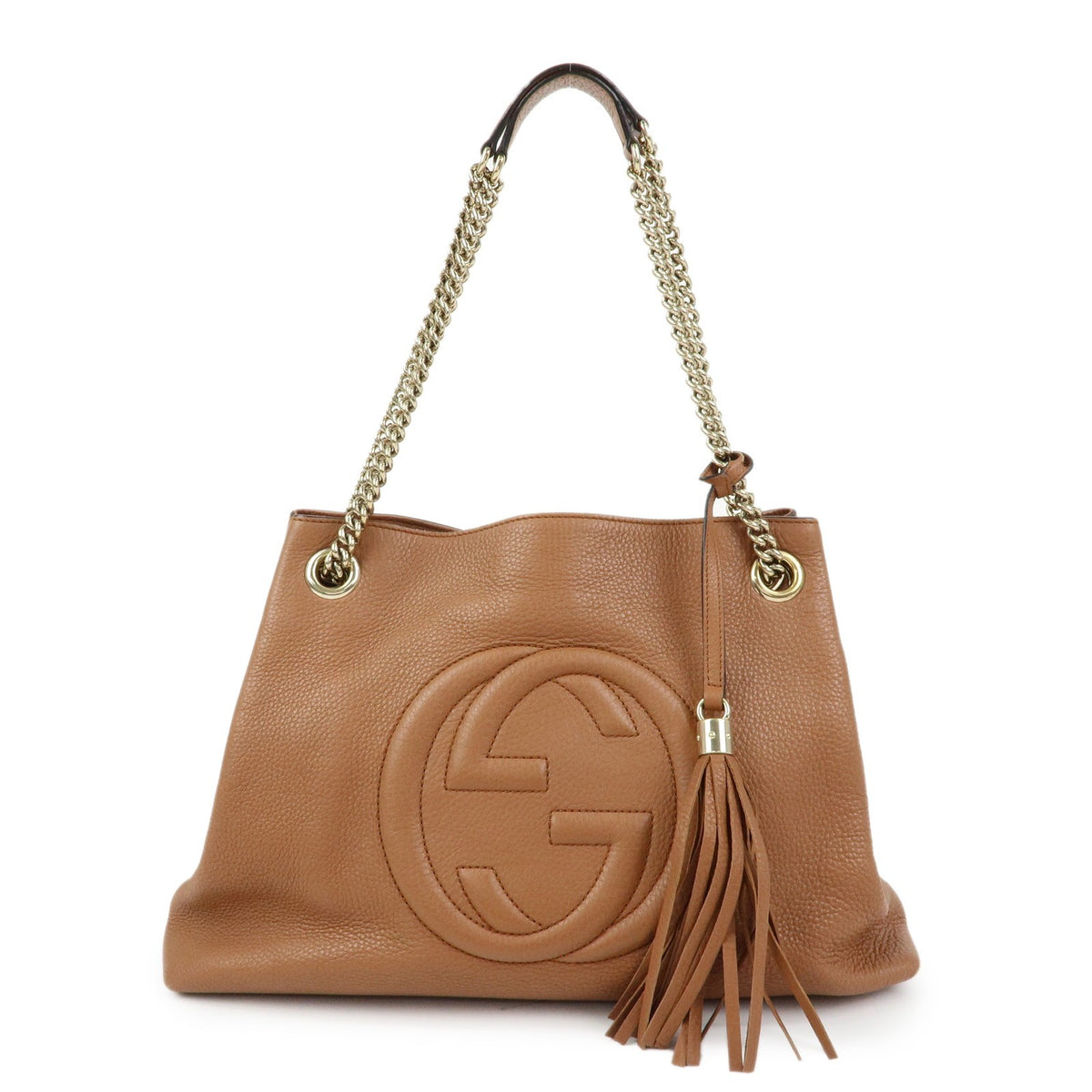Gucci Soho Chain Strap Leather Brown Leather Shoulder Bag Bag (Pre-Owned)