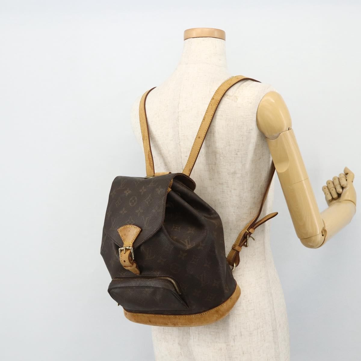 Louis Vuitton Vintage Montsouris Monogram Canvas Brown Canvas Backpack Bag (Pre-Owned)