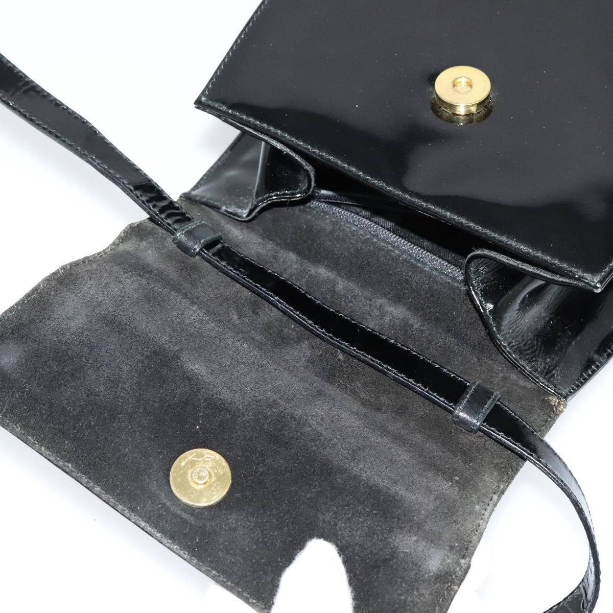 Salvatore Ferragamo Vintage Vara Bow Top Handle Leather Black Patent_Leather Handbag (Pre-Owned)