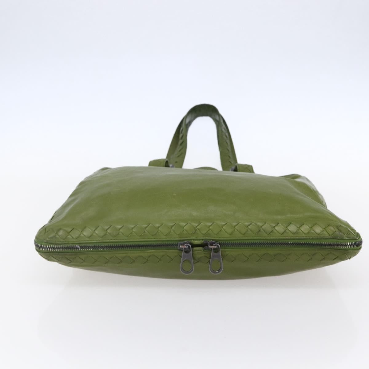 Bottega Veneta Intrecciato Leather Green Leather Shoulder Bag Bag (Pre-Owned)