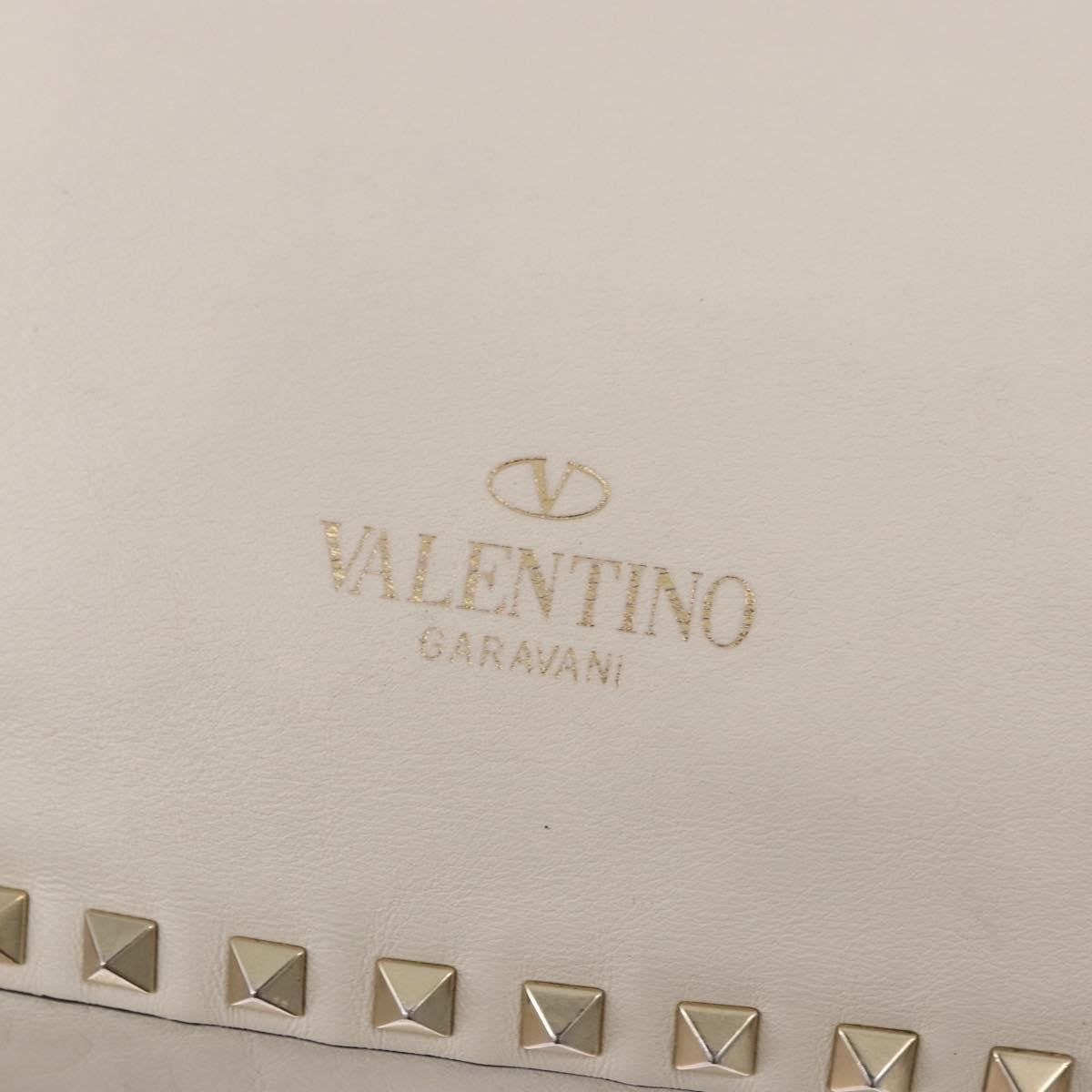 Valentino Garavani Rockstud Tote Soft Leather White Leather Tote Bag Bag (Pre-Owned)