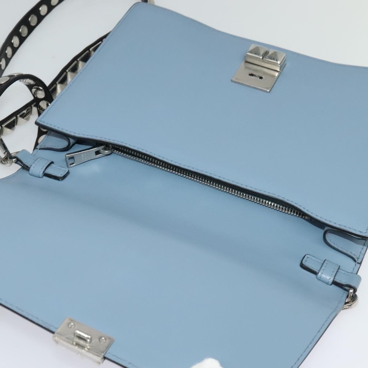 Prada Elektra Studded Leather Blue Leather Shoulder Bag Bag (Pre-Owned)