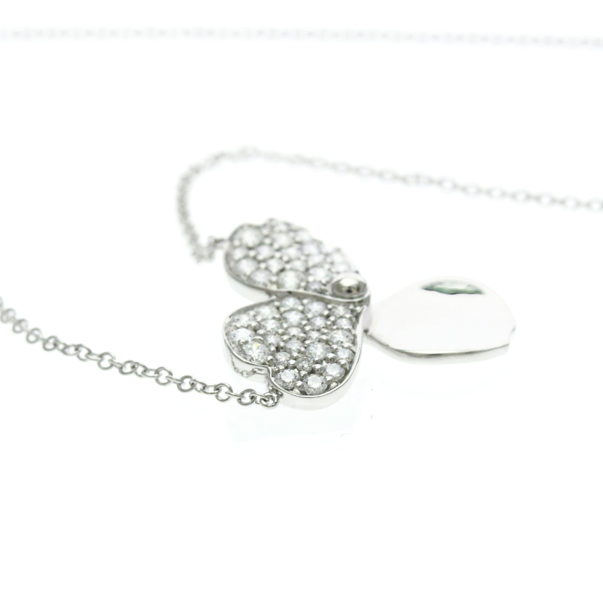 Tiffany & Co. Paper Flowers Pendant Platinum With Pave Diamonds Silver Platinum Necklace Jewelry (Pre-Owned)