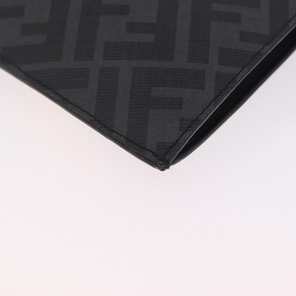 Fendi Zip Flat Wristlet Zucca Coated Canvas And Leather Black Canvas Clutche & Pouche Bag (Pre-Owned)