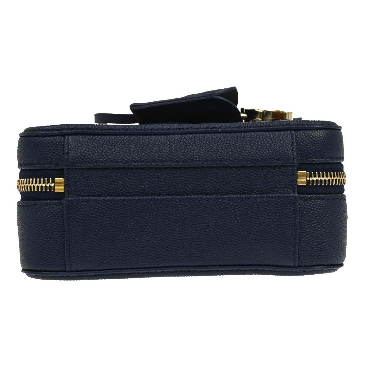 Chanel Filigree Vanity Case Quilted Caviar Navy Calfskin Clutche & Pouche Bag (Pre-Owned)