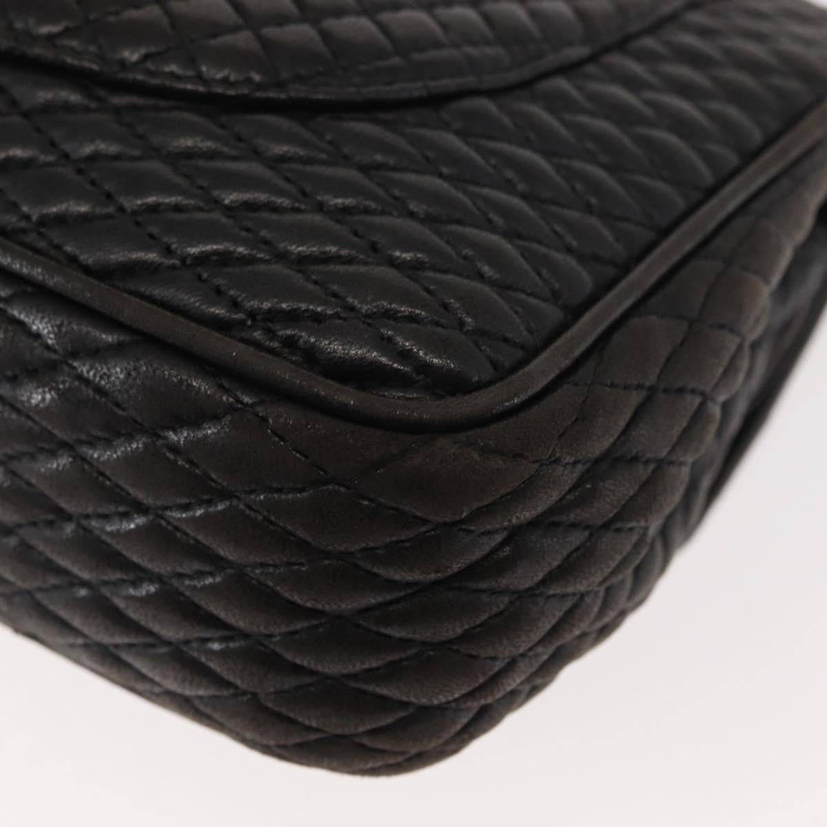 Bally Vintage Chain Quilted Leather Black Leather Shoulder Bag Bag (Pre-Owned)