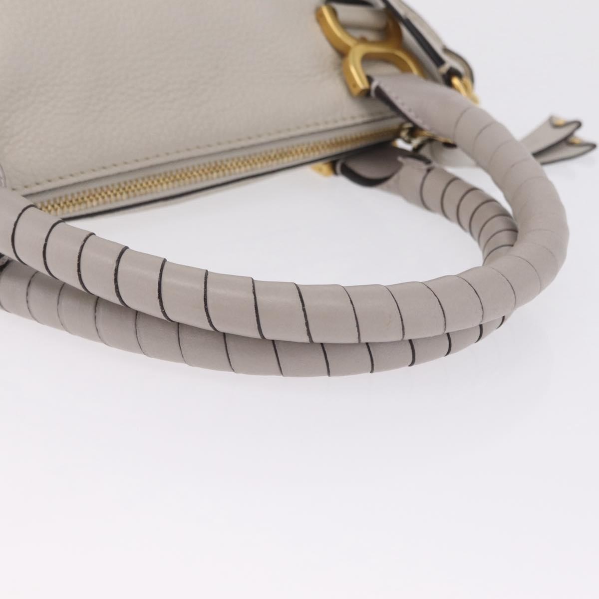Chloe Marcie Satchel Leather Gray Leather Handbag (Pre-Owned)
