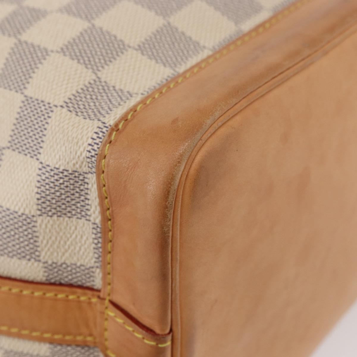 Louis Vuitton Noe Damier Ebene White Canvas Handbag (Pre-Owned)