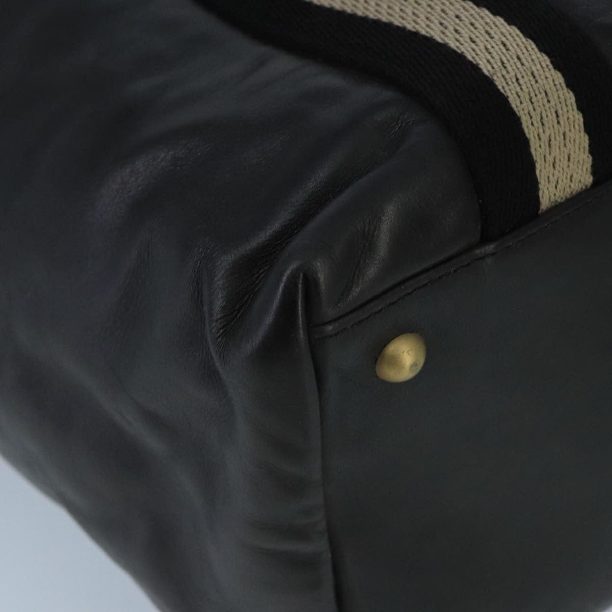Bally Vintage Leather Black Leather Tote Bag Bag (Pre-Owned)