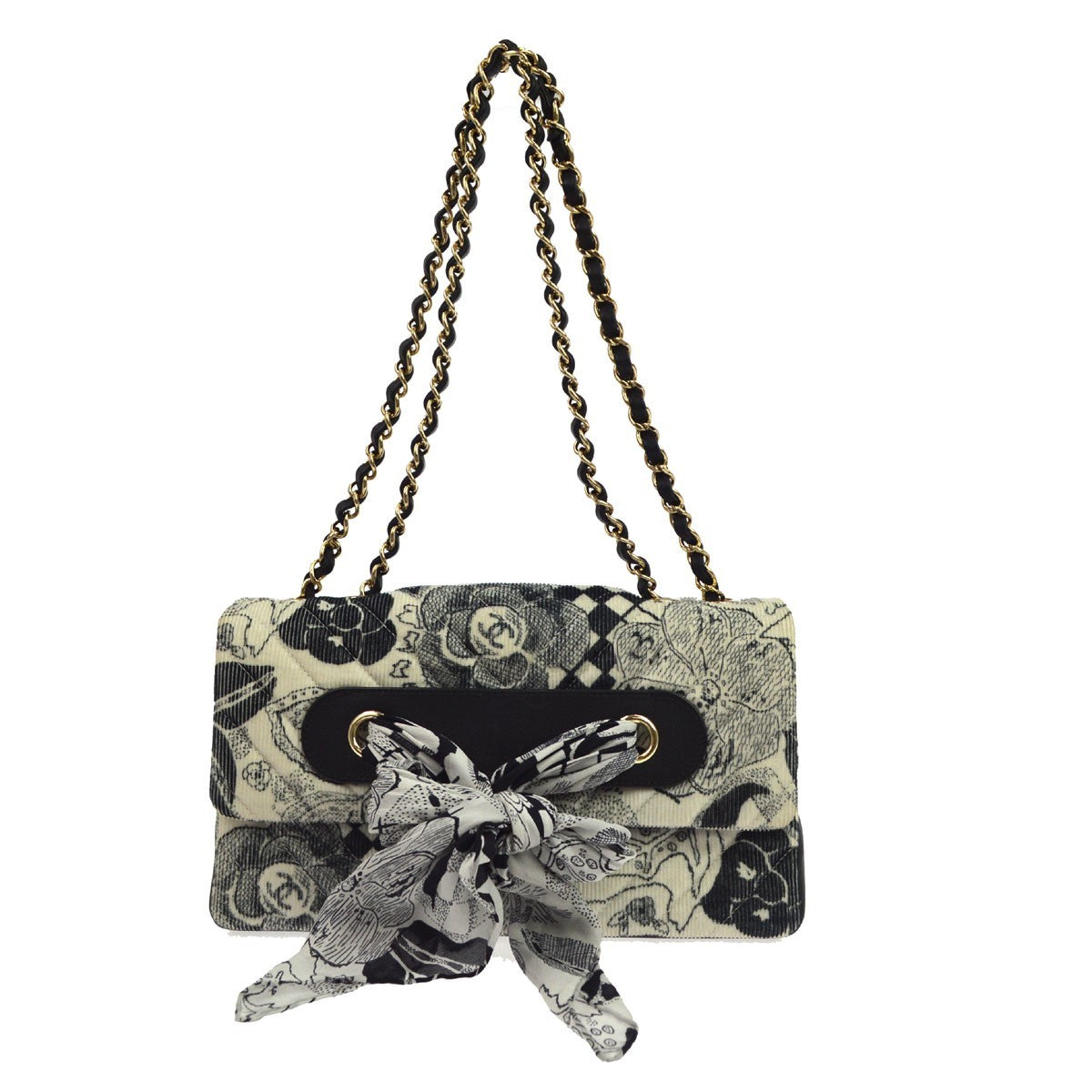 Chanel Limited Edition Scarf Flap Printed Silk And Leather Multicolour Textile Handbag (Pre-Owned)
