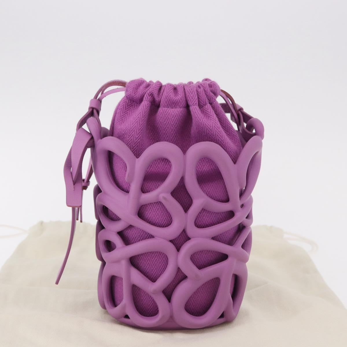 Loewe Anagram Inflated Pocket Canvas And Silicon Purple Canvas Crossbody Bag Bag (Pre-Owned)