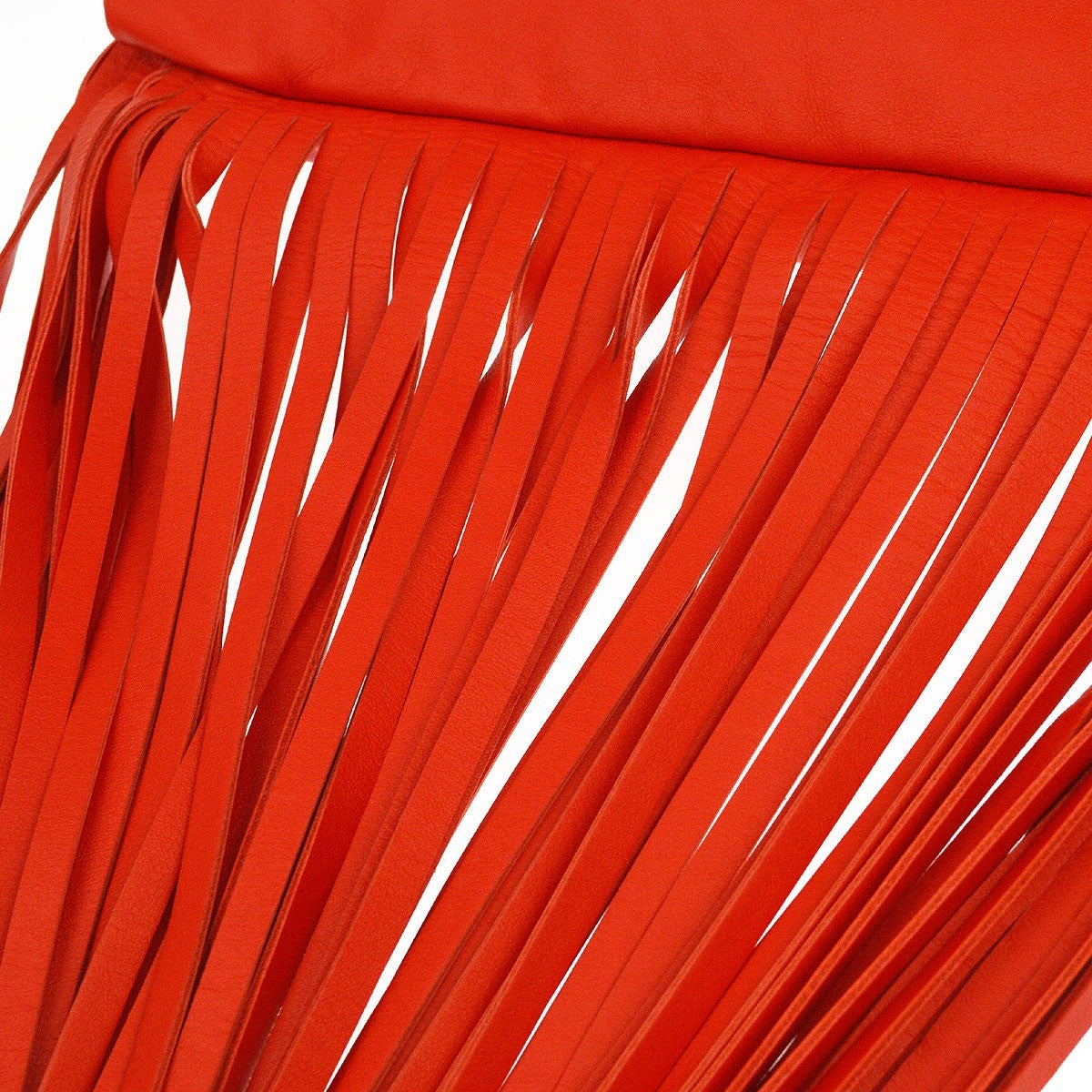 Bottega Veneta The Fringe Leather Red Leather Clutche & Pouche Bag (Pre-Owned)