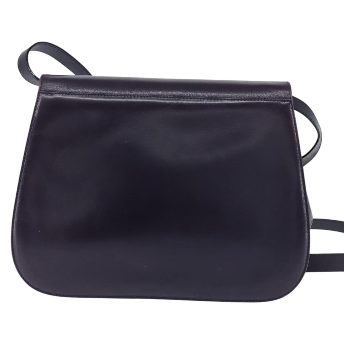 Salvatore Ferragamo Gancini Leather Navy Leather Shoulder Bag Bag (Pre-Owned)