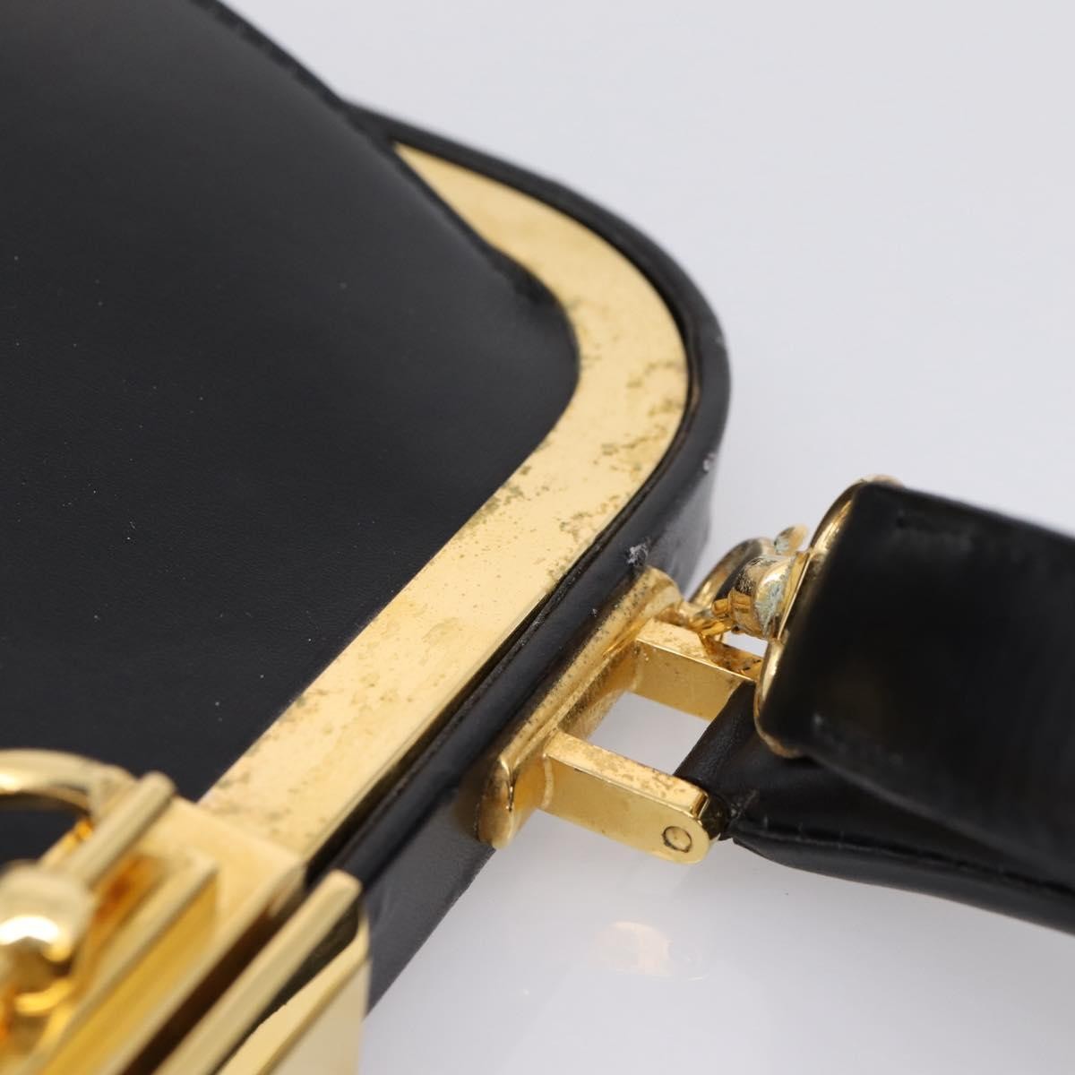Christian Dior Shoulder Leather Black Leather Shoulder Bag Bag (Pre-Owned)