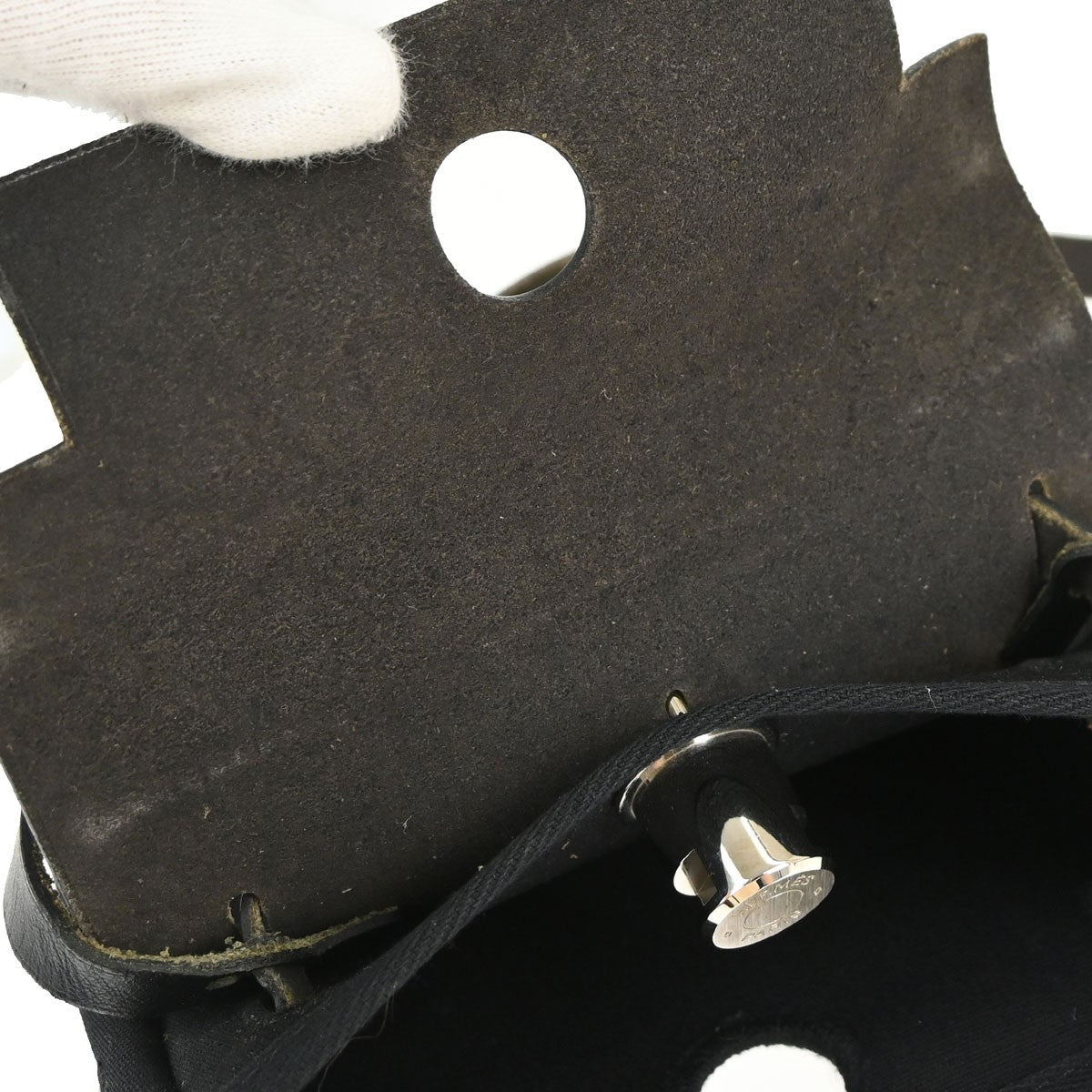 Hermes Herbag Toile And Leather Black Canvas Handbag (Pre-Owned)