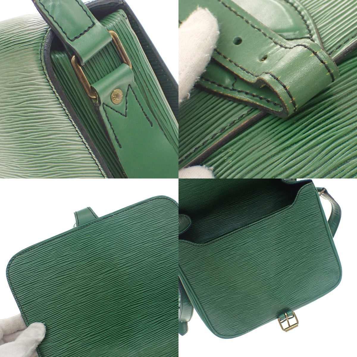 Louis Vuitton Cartouchiere Epi Leather Green Leather Handbag (Pre-Owned)
