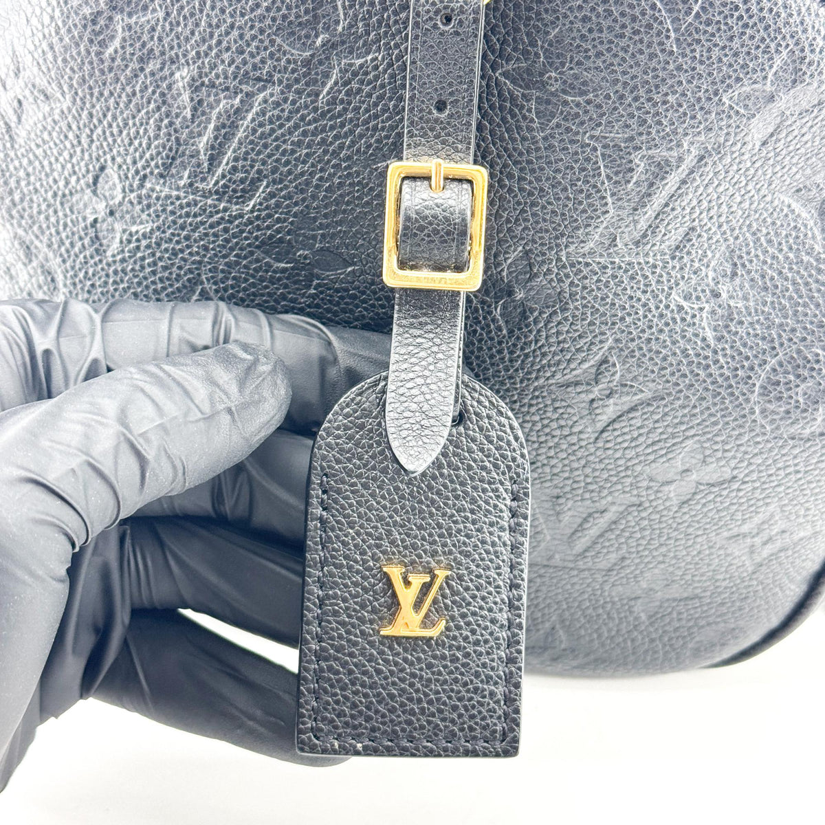 Louis Vuitton Boite Chapeau Souple Monogram Empreinte Leather Black Leather Handbag (Pre-Owned)