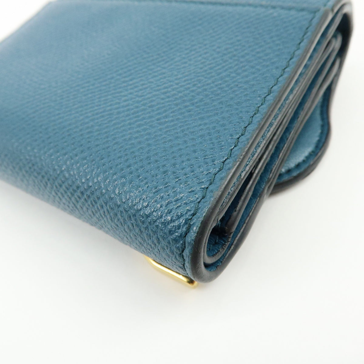 Christian Dior Saddle Flap Leather Blue Leather Wallets Accessory (Pre-Owned)
