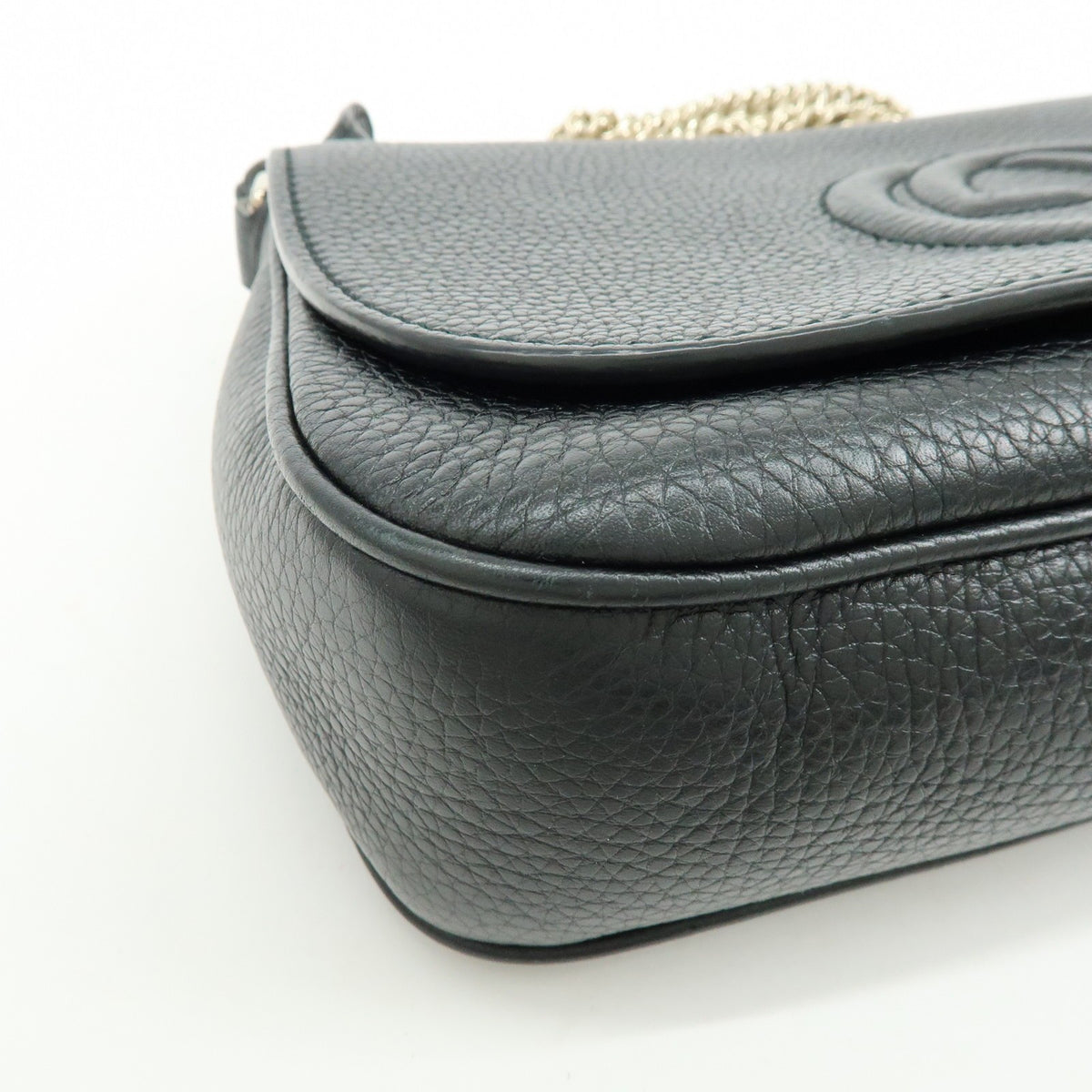 Gucci Soho Chain Leather Black Calfskin Crossbody Bag Bag (Pre-Owned)