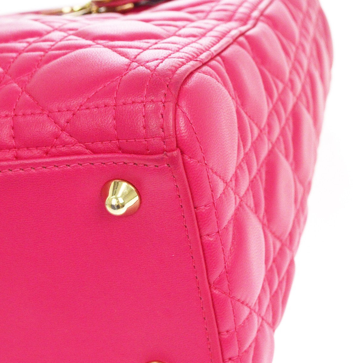 Christian Dior Lady Dior Cannage Pink Leather Handbag (Pre-Owned)