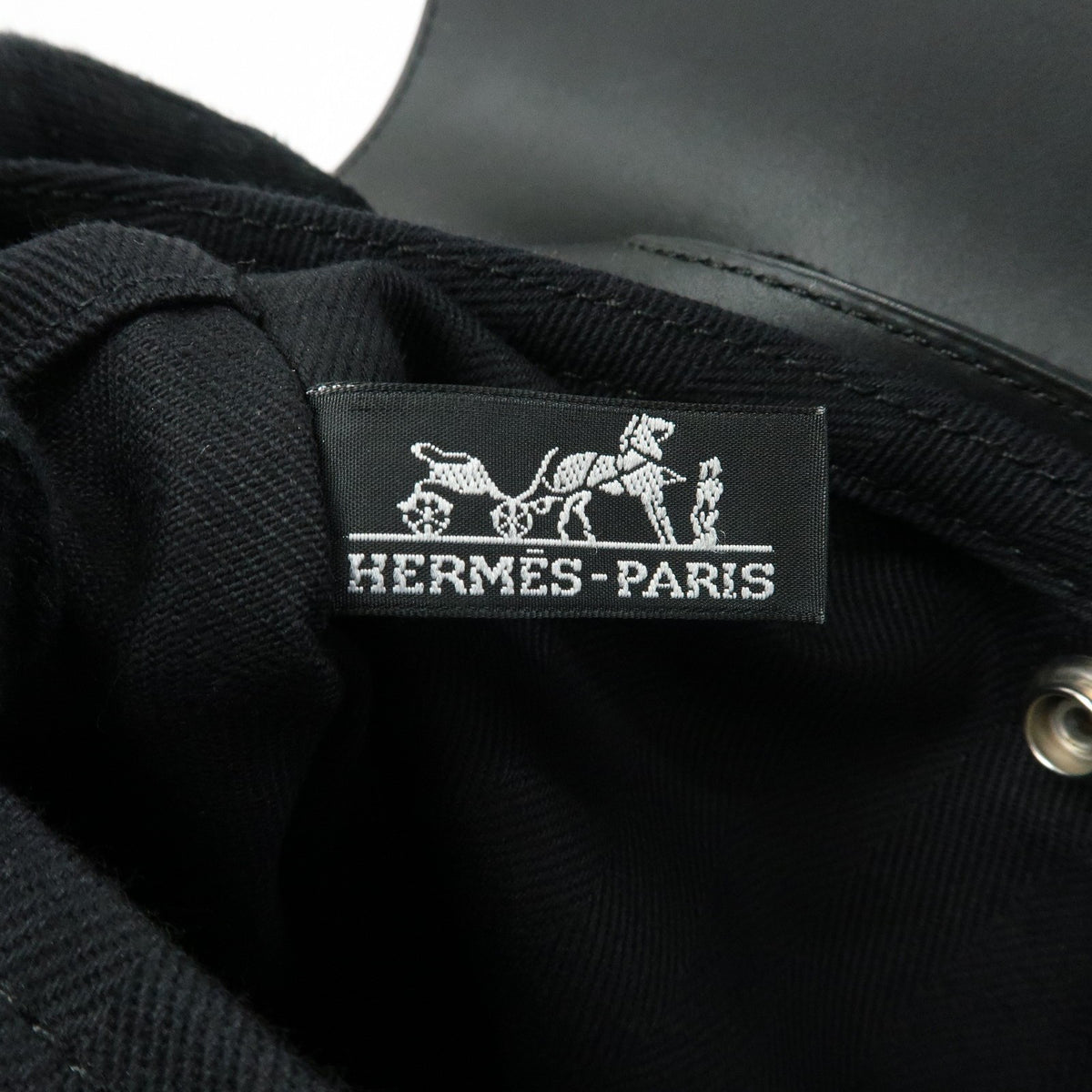 Hermes Valparaiso Toile And Leather Black Canvas Handbag (Pre-Owned)