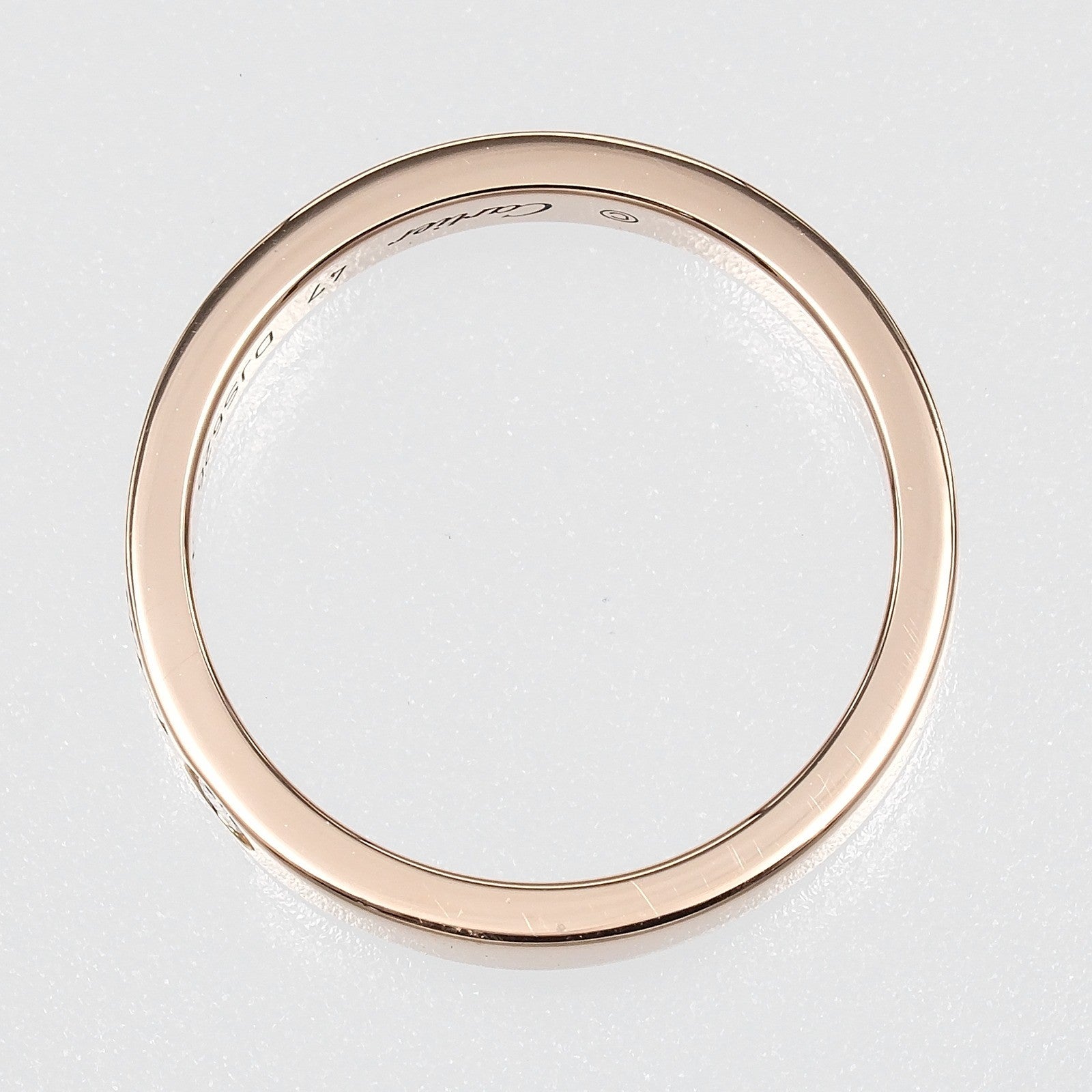 Cartier C De Cartier Wedding Band 18K Rose Gold With Diamond Gold Pink_Gold Ring Jewelry (Pre-Owned)
