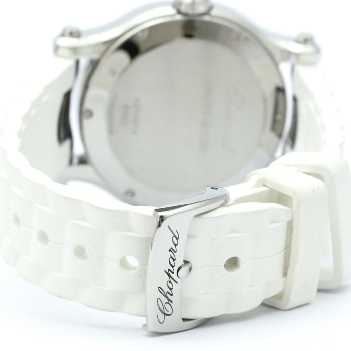 Chopard Happy Sport Quartz Stainless Steel With Floating Diamonds Watch (Pre-Owned)