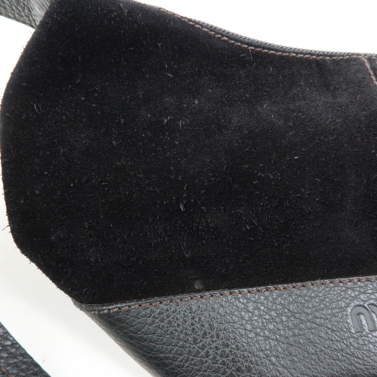 Miu Miu Shoulder Suede Black Suede Shoulder Bag Bag (Pre-Owned)