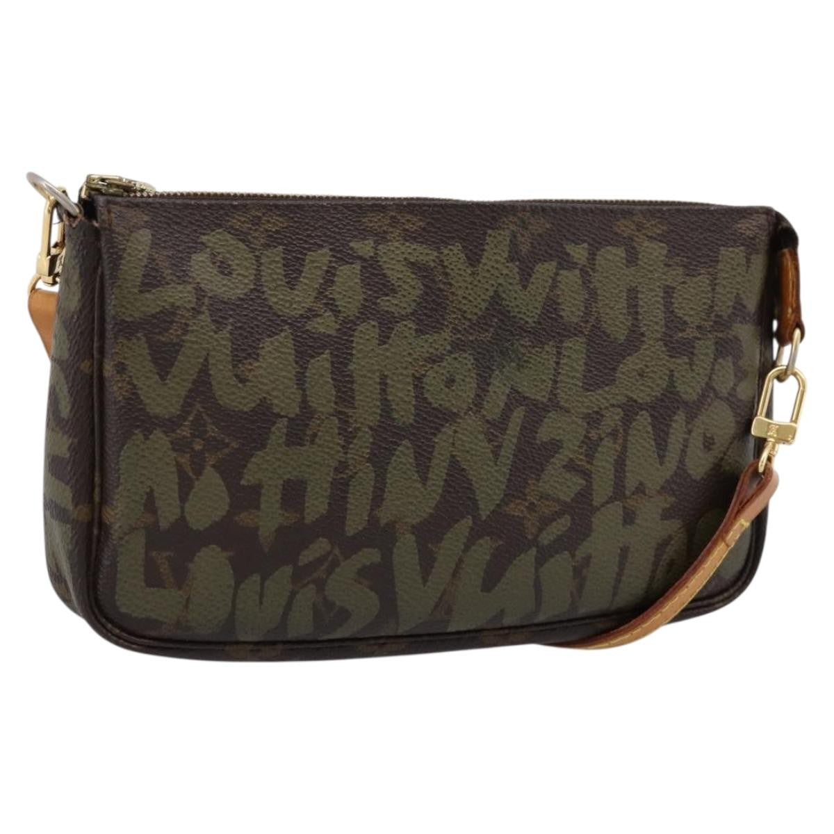 Louis Vuitton Pochette Accessoires Limited Edition Monogram Graffiti Khaki Canvas Clutche & Pouche Bag (Pre-Owned)