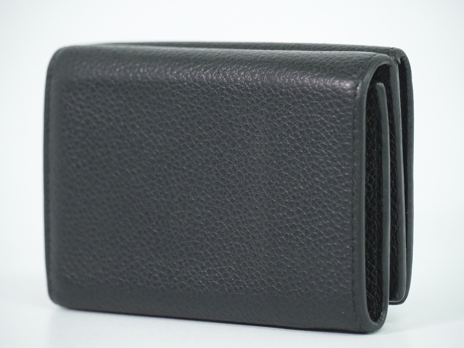 Saint Laurent Compact Matelasse Leather Black Leather Wallets Accessory (Pre-Owned)