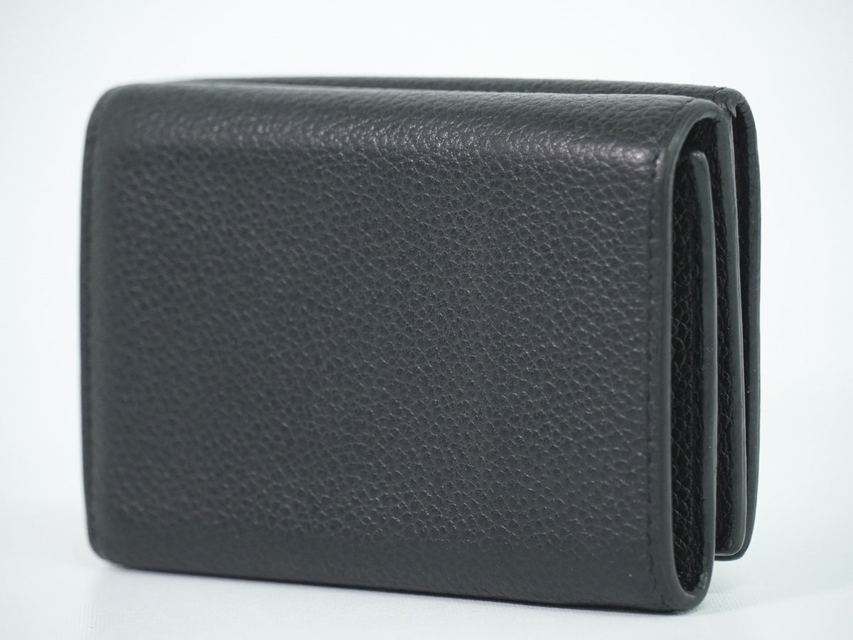 Chanel Compact Quilted Lambskin Black Leather Wallets Accessory (Pre-Owned)