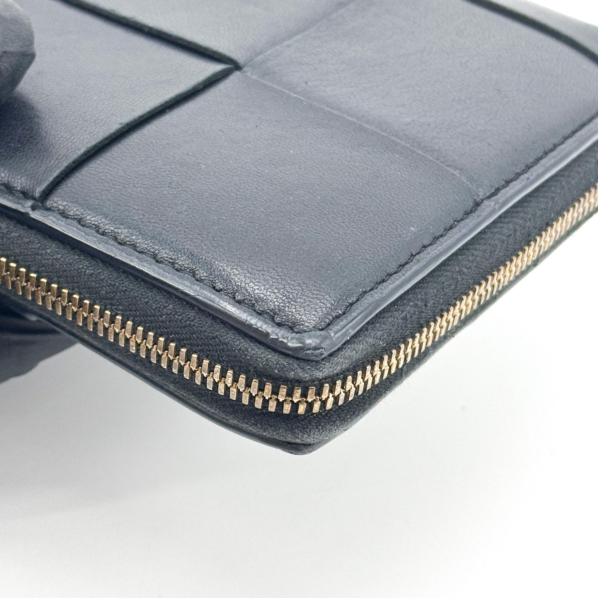 Bottega Veneta Zip Around Intrecciato Nappa Black Leather Wallets Accessory (Pre-Owned)