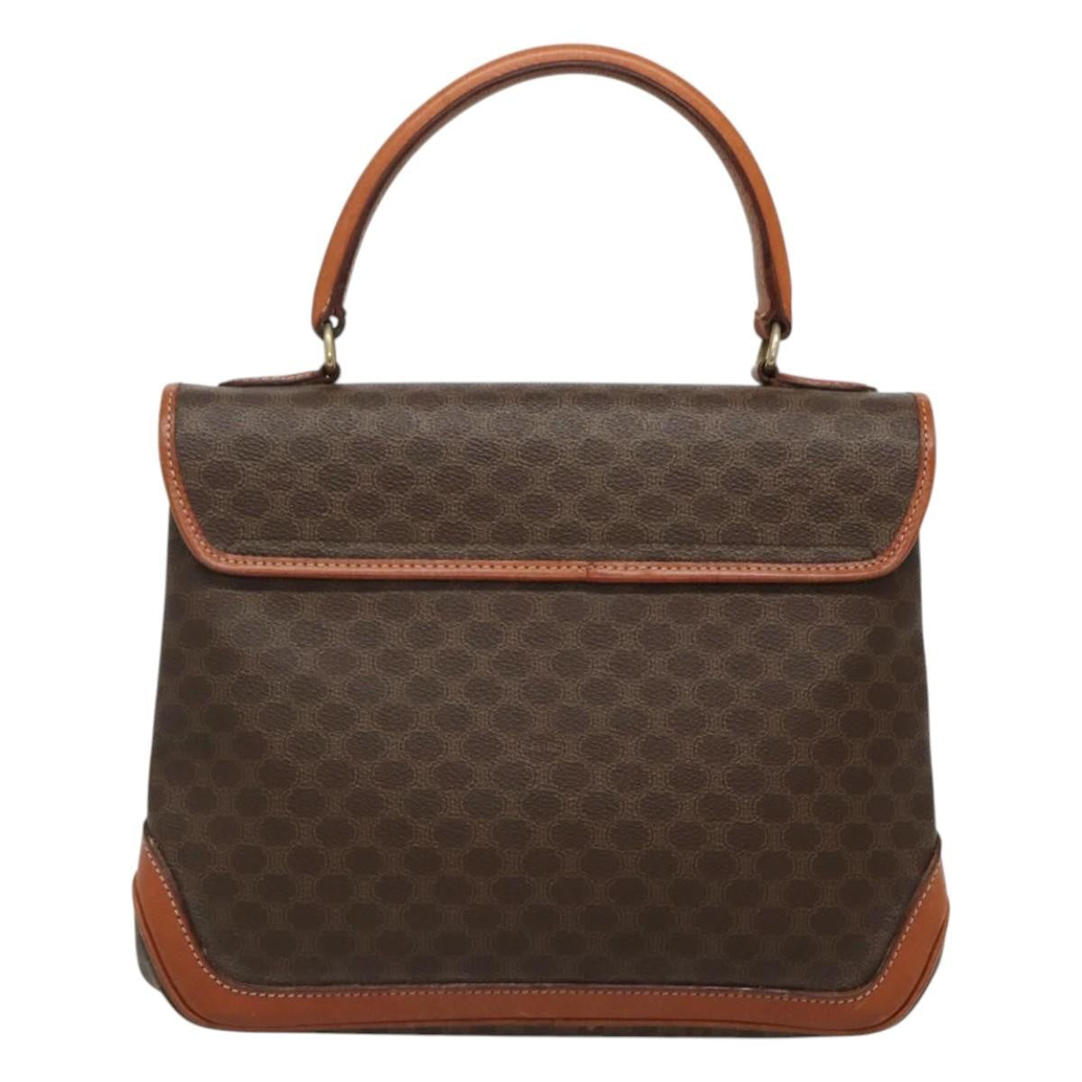 Celine Vintage Macadam Canvas Brown Canvas Handbag (Pre-Owned)