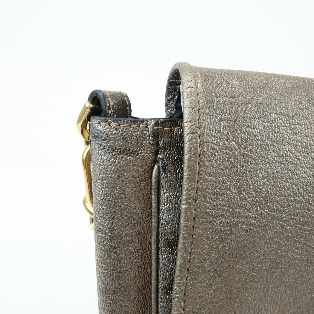 Loewe Shoulder Bag Leather Silver Leather Shoulder Bag Bag (Pre-Owned)